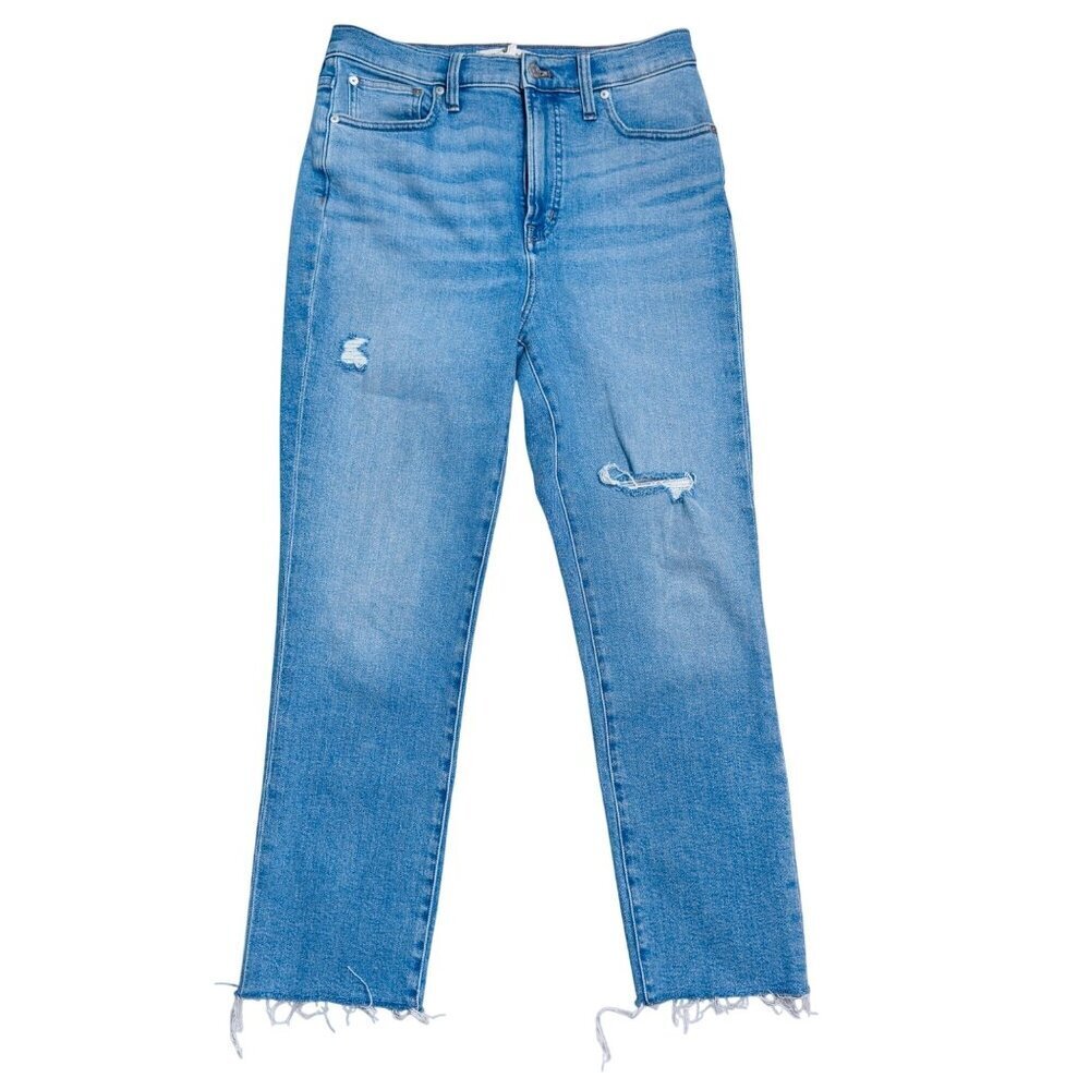 Madewell The Perfect Vintage Jeans High-Rise Distressed Straight-Leg Size 28
